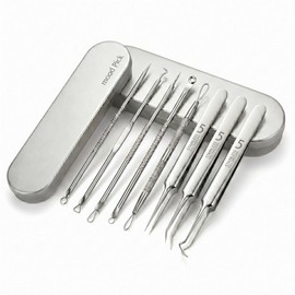 Mood Pick Sebum Extruder Blackhead Remover Precision Tweezers 8-piece set, 1 set, silver / 무드픽 피지압출기 블랙헤드 제거기 정밀 핀셋 8종세트, 1세트, 실버