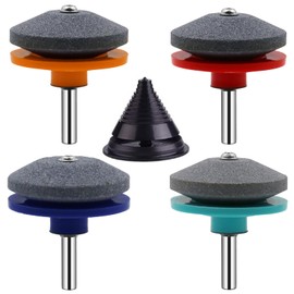 Universal Lawn Mower Blade Sharpener for an Immaculate Garden – 4 Packs Colored Garden Tool Sharpener Drill Attachment for Garden Hoes, Spades, Lawn-Edgers, and Shears