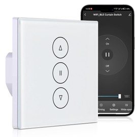Smart WiFi Roller Shutter Switch Shutter Timer: WIYETY Smart Blind Switch Timer Smart Roller Shutter Switch Blinds Switch Flush-Mounted Compatible with Smart Life, Alexa, Google Home, App Controllable