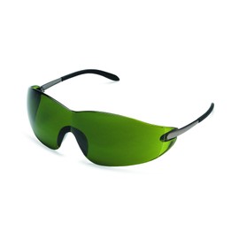 MCR Safety S21130 Blackjack Safety Glasses with Chrome Metal Temple and Green 3.0 Lens