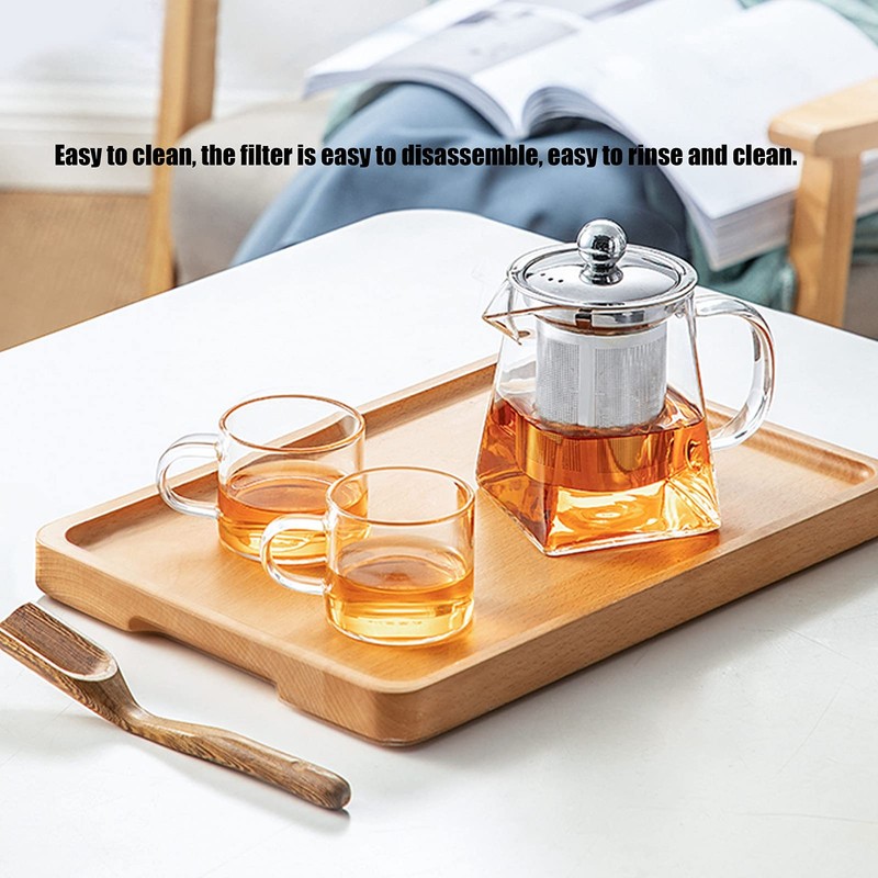 Glass Teapot with Removable Infuser, Stovetop Safe Glass Tea Pot