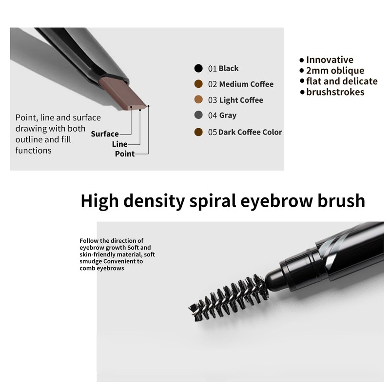BLUE LOVE Eyebrow Pencil with Refillable Pack – Long-Lasting, Waterproof,