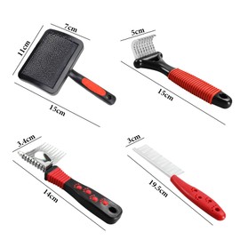 Auch 4 Pieces Dog Dematting Comb Poodle Brushes for Grooming Pet Cat Cleaning Slicker Brush Pet Steel Comb Pet Grooming Tool Dematting Comb for Removing Hair Knots Dogs Pets (4 Dematting Comb)