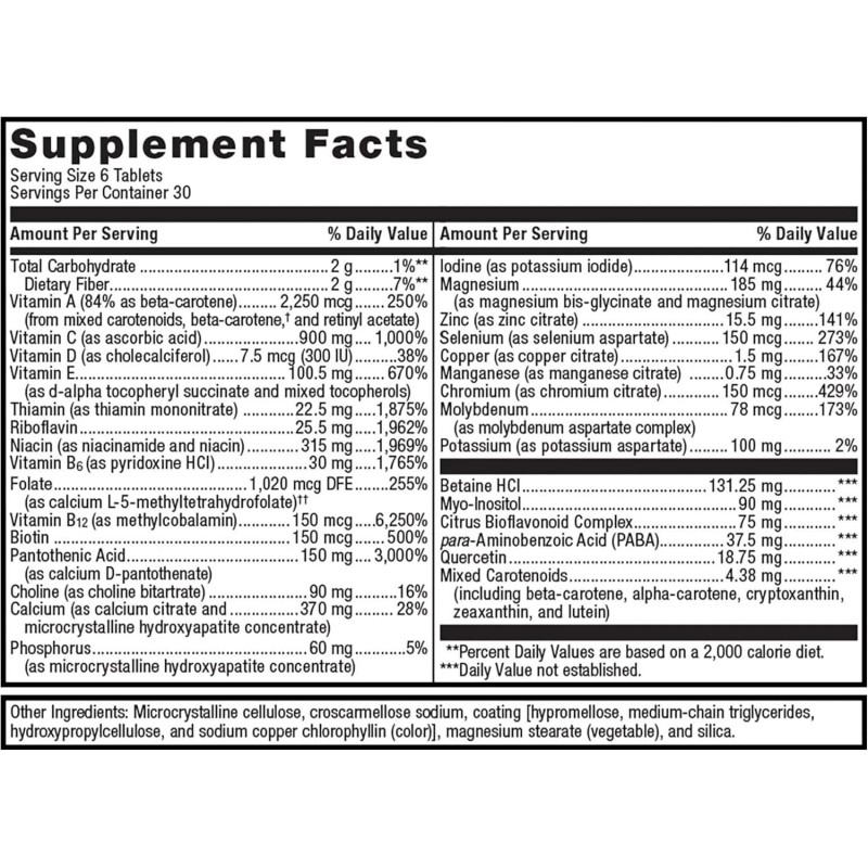 Metagenics - Multigenics Intensive Care without Iron (180tabs)