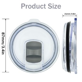 GRSECPO 3-Pack Spill-Proof Magnetic Tumbler Lids-Universal Fit for Yeti, RTIC (Old Style) & More-Fits 10oz-24oz Cups, Mugs, Lowballs-Slide Lock Leakproof Design