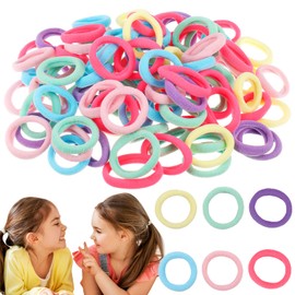 zhoushengmeizhuang 100 Pieces Hair Ties for Baby Girls Toddler Kids Hair Ties Soft Elastic Hair Bands Mini Ponytail Holders Baby Seamless Hair Bands for Kids