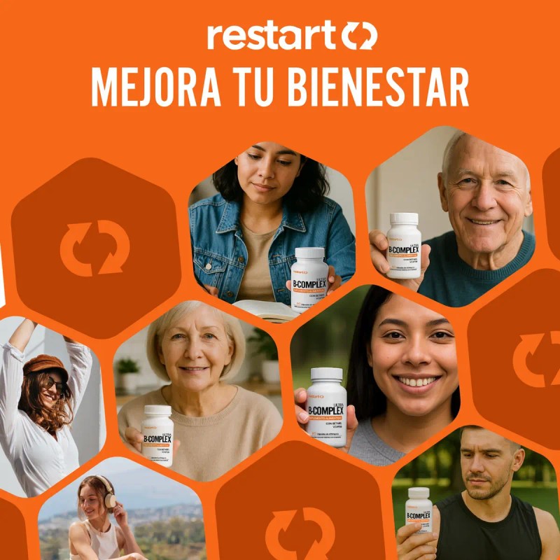 Restart Complex Completo Vitamina B12 Suplemento Complejo Mujer Hombre Laboratorio