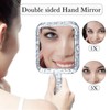 YEAKE Hand Mirror,Double-Sided Handheld 1X/5X Magnifying Mirror with Handle for