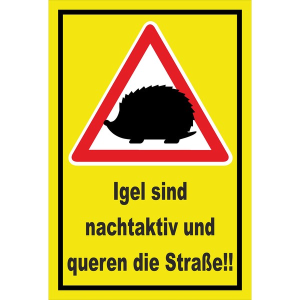 Melis-Folienwerkstatt Sign hedgehog queren die Straße - 30 x 20