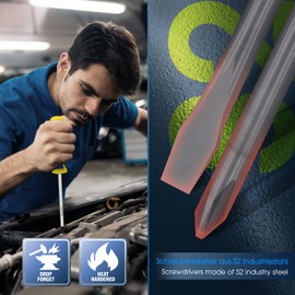 S&R Screwdriver Set 8-Piece with Power Handles - SL-PH-PZ, Professional Quality for Workshop and Assembly