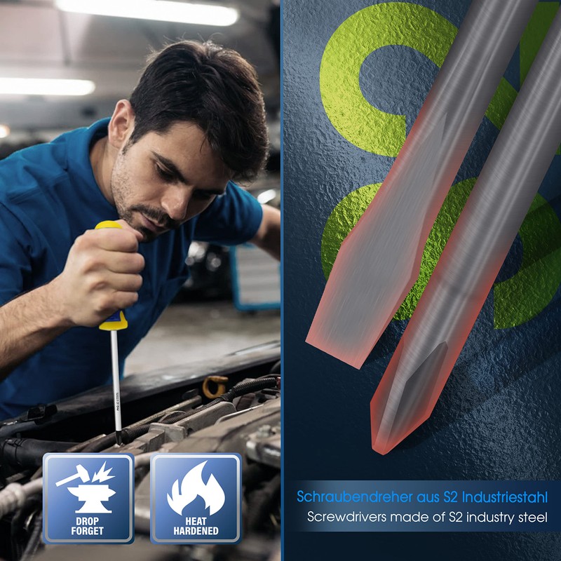 S&R Screwdriver Set 8-Piece with Power Handles - SL-PH-PZ, Professional