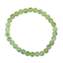 Taddart Minerals - 6mm Natural Gemstone Ball Bracelet on Elastic Nylon Thread - Handmade, Rubber