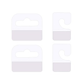 SnowTing 120Pcs Self Adhesive Plastic Hang Clear Tabs Hooks Display Card for Store Retail Display Slat Wall Hook Hangers, J-Hook & Slot Hole Pegboard Hang Tabs 2 Styles - Multiple Pack