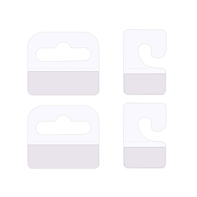 SnowTing 120Pcs Self Adhesive Plastic Hang Clear Tabs Hooks Display