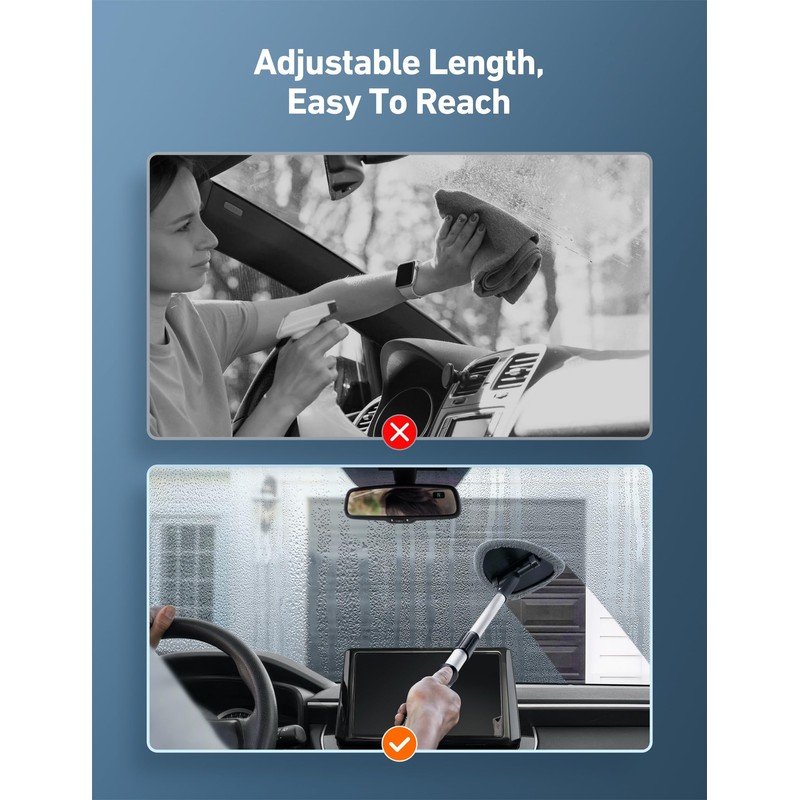 AstroAI Windshield Cleaner Tool, Car Interior Detailing Cleaning Kit with