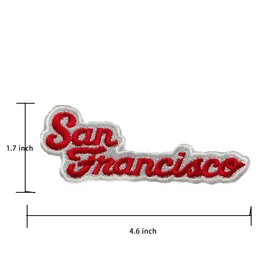 Yerchic San Francisco Patch Iron On Sew On Embroidered Patches for Jacket Shirts Jeans Backpack Sewing Decorating DIY Craft 4.65 * 1.75IN