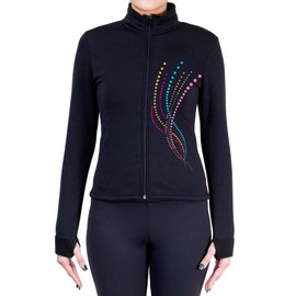 NY2 SPORTSWEAR Figure Skating Polartec Polar Fleece Jacket with Spangles JS114 - Adult Sizes - (Adult Large)