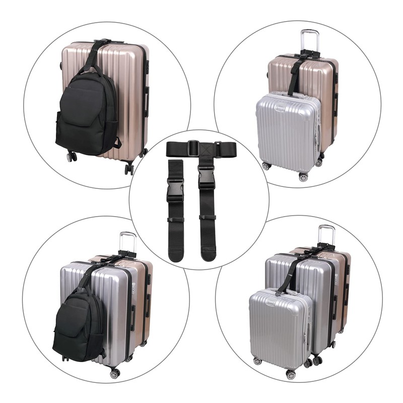 2 Pack Add a Bag Luggage Strap,Ling-Luo Adjustable Suitcase Belt