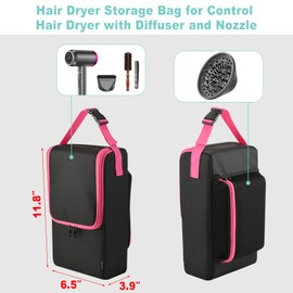 Beautyflier Travel Case Compatible with Dyson Supersonic Hair Dryer, Hair Dryer Carrying Bag for Slopehill 1902, Hairdryer Storage Case Bag for Ionic Blow Dryer and Diffuser (Bag Only)
