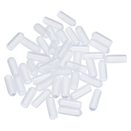 sourcing map 50pcs Rubber End Caps 5mm(3/16") ID Vinyl PVC Round Tube Bolt Cap Cover Screw Thread Protectors Clear