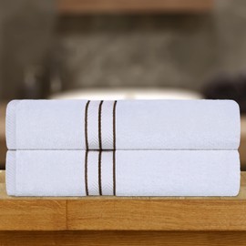Superior Turkish Cotton Ultra-Plush 2-Piece Bath Sheet Set, Oversized Towels for Adults and Kids, Hotel Collection, Fluffy Soft, Quick Drying, Home Essentials, Guest Bathroom, Apartment, Latte