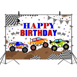 APROPHIC Car Photo Background Banner Car Photo Background for Children Birthday Banner Photography Colourful Happy Birthday Banner Photo Wall Background Props for Photo Studios Accessories 210 x 150