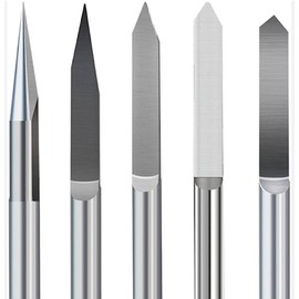 VEDA 25 Degree 0.1mm Silver Carbide Milling Cutter Round Bottom PCB Engraving Bits CNC Router Tool Pack of 10