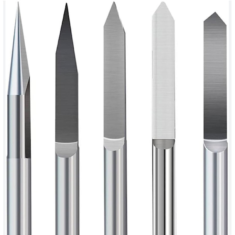 VEDA 25 Degree 0.1mm Silver Carbide Milling Cutter Round Bottom