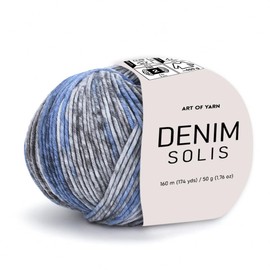 Variegated Yarn 55% Cotton,45% Poliacrylic,50g(1.76 Oz),160m(174 Yds) Soft & Smooth Yarn Sport – Fine(2) for Crocheting, Knitting, Amigurumi,Blankets,Garments (Denim Sprinkle, Denim Solis Pack 1)