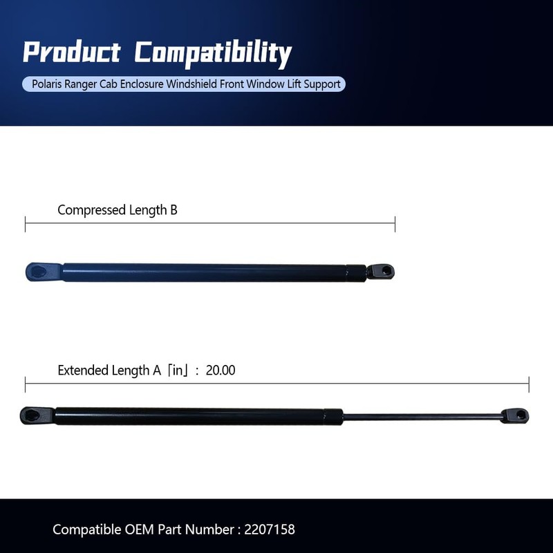 1 Pair Front Window Lift Support Fit for Polaris Ranger