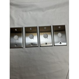 (4) Four Single Gang Blank Wall Plate One XLR Male or Female "D" Stainless Steel