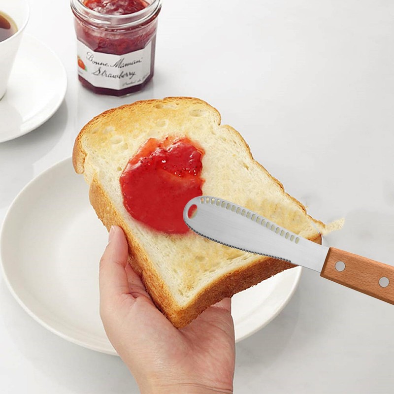 Stainless Steel Butter Spreader Butter Knife Spreader with Wood Handle