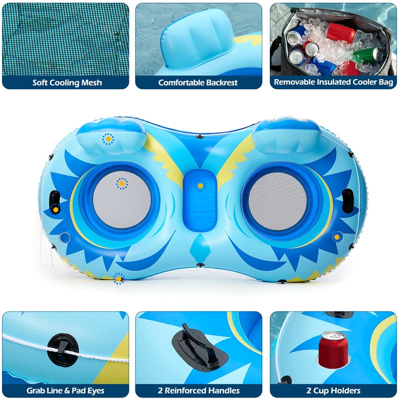 Jasonwell Inflatable River Tube Float - 2 Person Heavy Duty