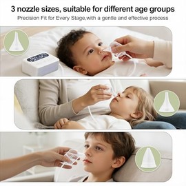 Electric Nasal Aspirator for Baby, 9 Adjustable Suction Power,Nose Cleaner Travel Kit,LED Display,Night Light and Music Soothing Function, Electric No