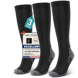 Compression Socks for Men & Women (2/4/6 Pairs) 20-30 mmHg Graduated Compression Knee High for Running, Athletic