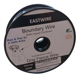 eastwire Boundary Wire - 500ft Spool of Solid Core 20 Gauge Copper Wire - Underground Pet/Dog Fence Wire - for Electric Dog Fence System, Heavy Duty Direct Burial