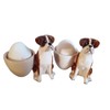 Eggcup Set brown Boxer dogs 2 pieces handmade/painted ceramics