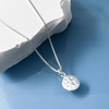 Sterling Silver Hammered Disc Necklace - Tiny and Dainty Minimalist