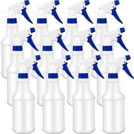 12 Piezas 16 Onzas Botella Plástica del Espray, a Prueba de Fugas Vacío y Reutilizable para Limpieza, Agua, Auto Detalles o Baño y Cocina, Comercial y Residencial (Azul Oscuro, Blanco)