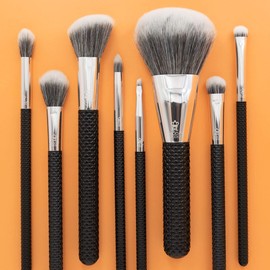 MODA Studio 8pc Pro Glam Makeup Brush Set, Includes - Powder, Contour, Glow, Shader, Crease, Smudger, Detail, and Brow Brushes