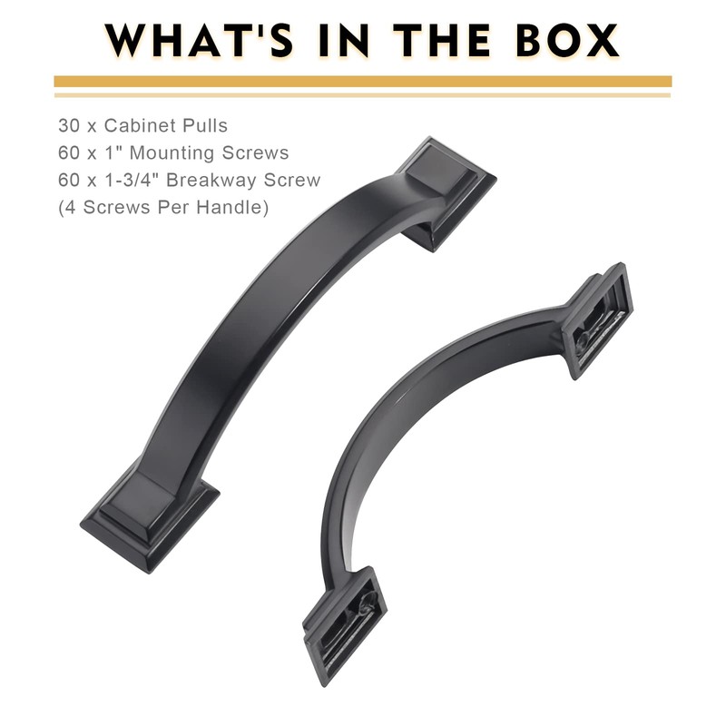 AOOTOCH 30 Pack 3 inch Hole Centers Kitchen Cabinet Handles