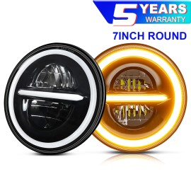 CHUSYYRAY Pair 7" Inch Round LED Headlights DRL for Ford F1 1948 1949 1950 1951 1952 A++