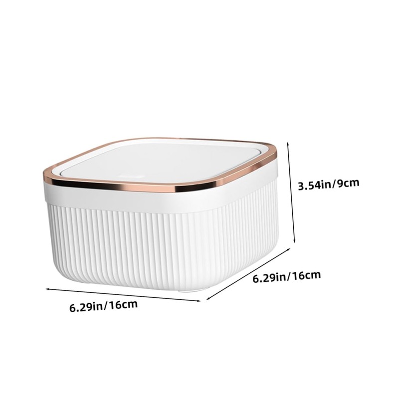 LABRIMP Desktop Trash Can with Pressing Lid Compact Office Waste