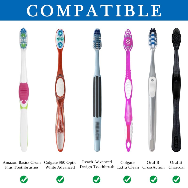 Linkidea Travel Toothbrush Head Covers with Suction Cup, Portable Wall