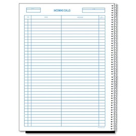 Rediform 50111 Wirebound Call Register 8 1/2 x 11 3 700 Forms/Book