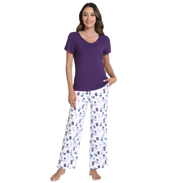 WiWi Viscose from Bamboo Pajama Sets for Women Printed Short