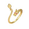 xuanhang Golden Dragon Cocktail Open Rings for Women,Unique 18k Gold