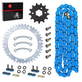 Heavy Duty O-Ring Drive Chain And Drive Sprockets Kit Compatible with Yamaha Warrior 350 YFM350X 1989-2004 (Blue)