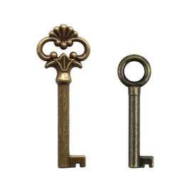 VIDABTE KY-5 KY-13 Hollow Barrel Skeleton Key for Antique Vintage and Modern Furnitures, Antique Brass Skeleton Key