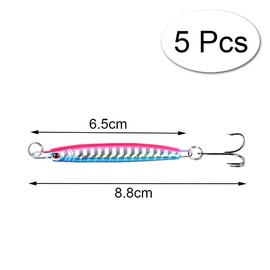 5 Pcs Fishing Lures Set Hard Metal Fishing Lures Bait Comes With Three Hook Sequined Fishing Spoon, Flashing Micro Bait Used For Freshwater And Saltwater Fishing